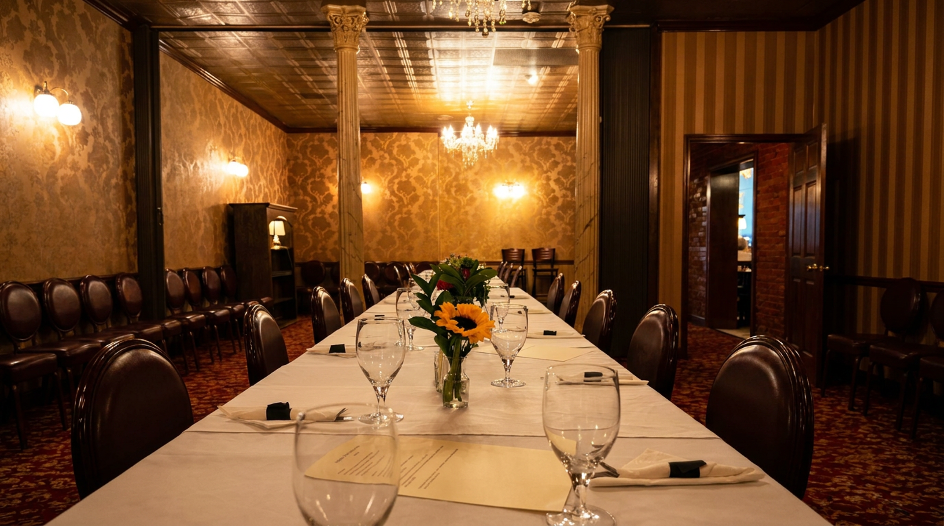 The banquet room seats up to 50