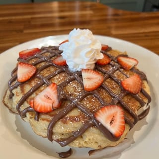 Nutella Pancakes with Strawberries